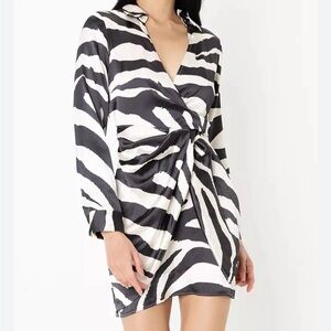 Zebra Print Wrap Dress